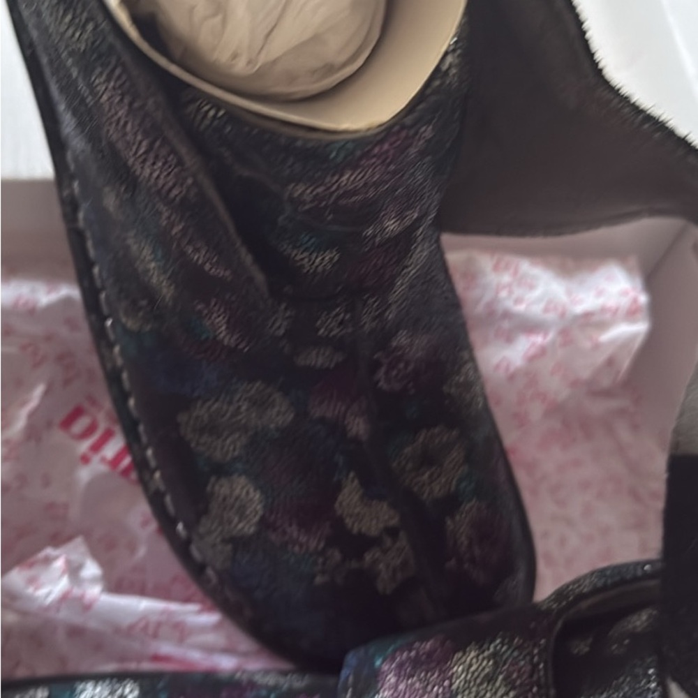 Alegria Ankle Boots - Black and Multicolor Floral - Picture 3 of 5